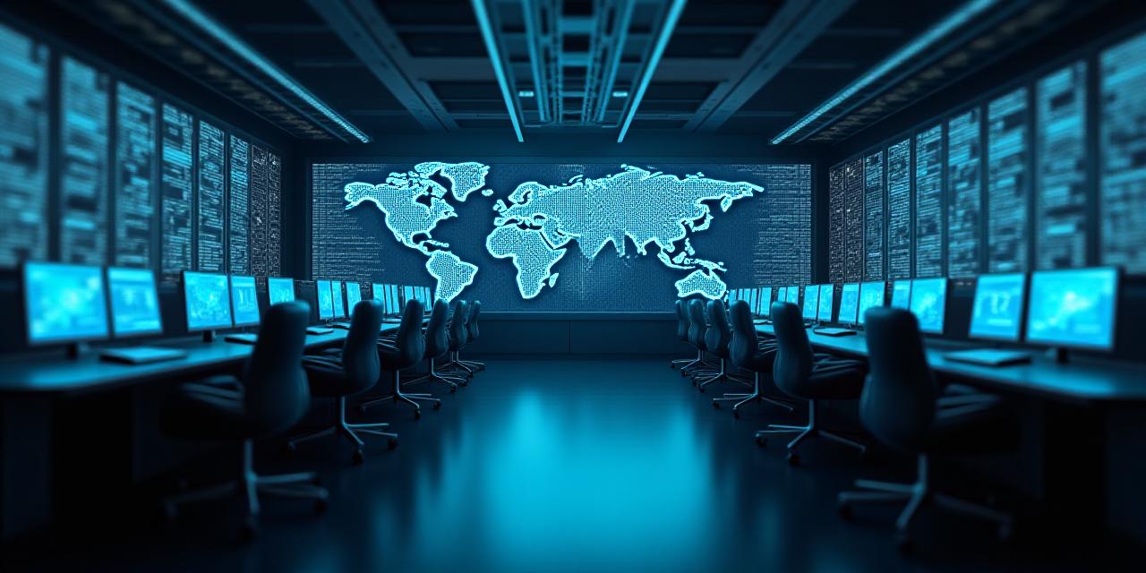 Secure digital logistics terminal with blue data overlays