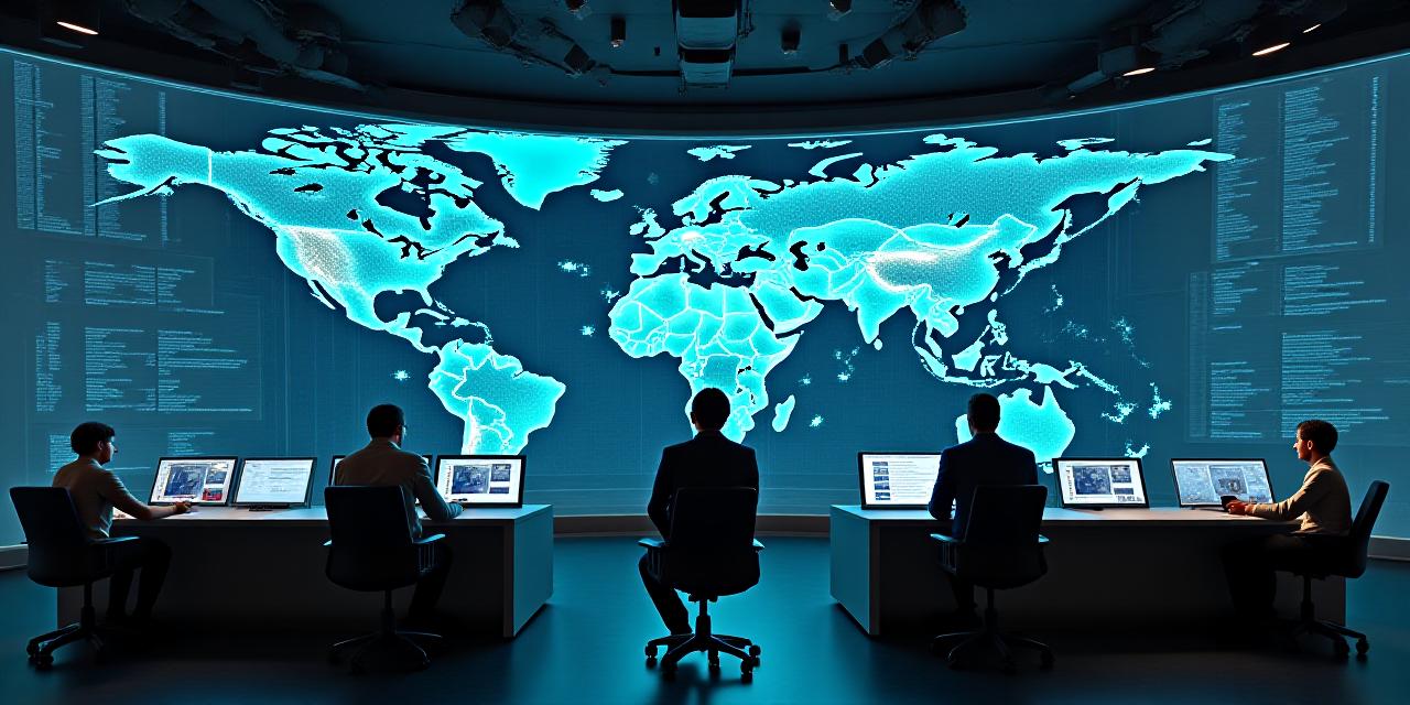 Modern logistics command center with digital displays